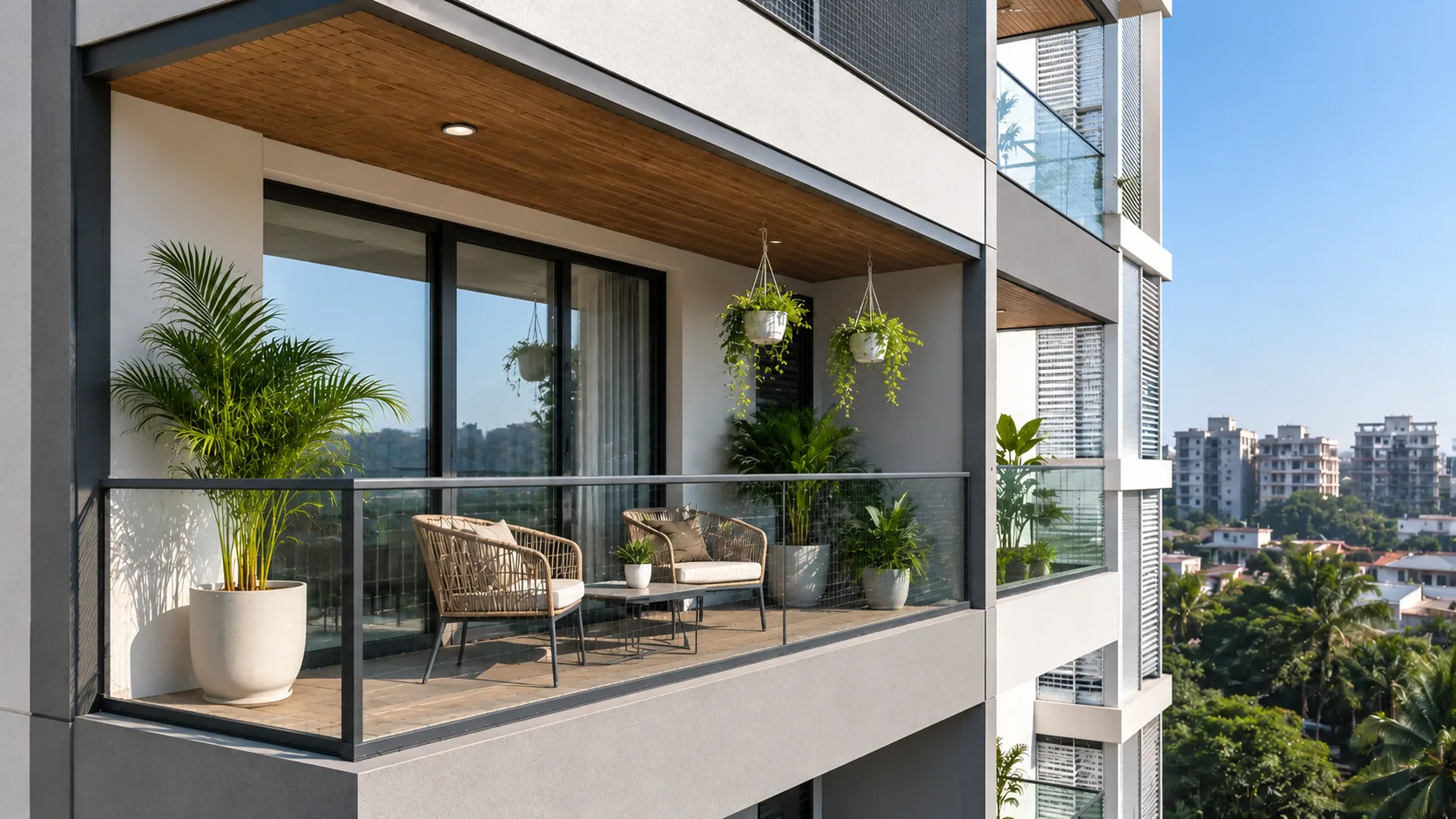 Before Balcony Safety Net Installation